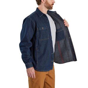 NEW CARHARTT Big And Tall Denim Shirt Jacket in Glacier for men 925 5m3